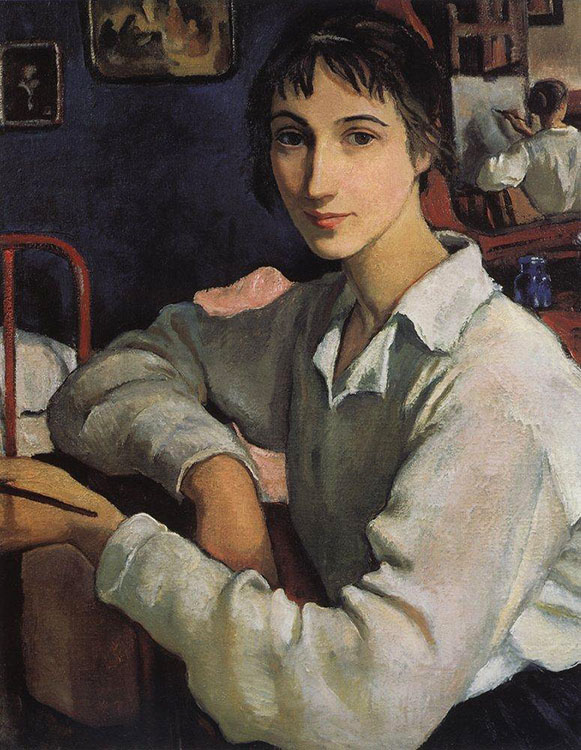 З.Е. Серебрякова. Автопортрет в белой кофточке, 1922 г.