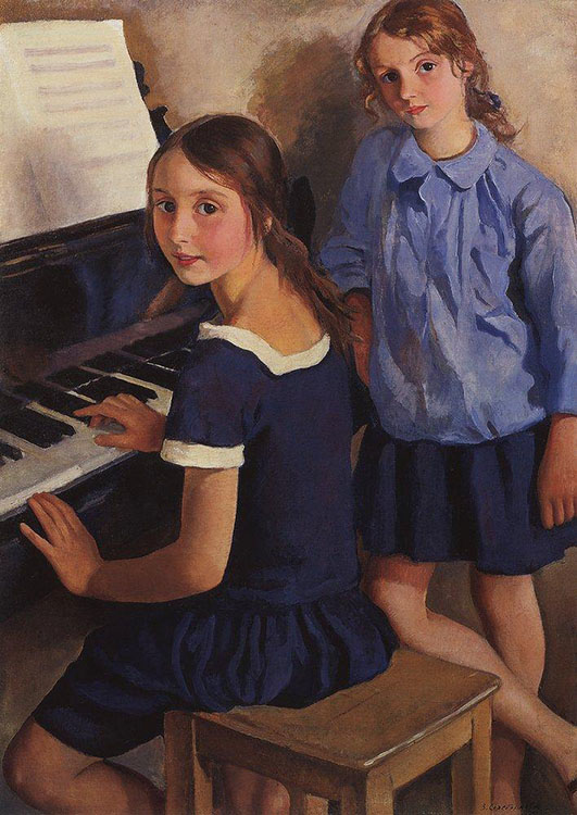 З.Е. Серебрякова. Девочки у рояля, 1922 г.
