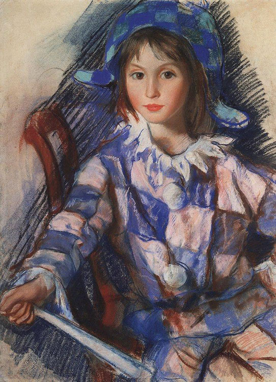 З.Е. Серебрякова. Портрет Таты в костюме Арлекина. 1921 г.