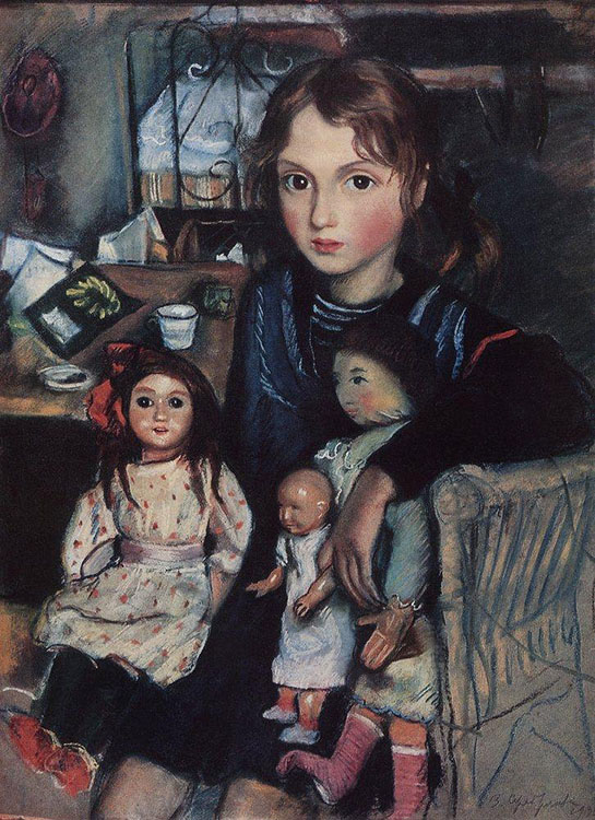 З.Е. Серебрякова. Катя с куклами. 1923 г.