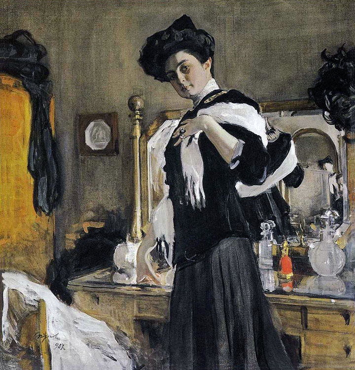 'У зеркала'. Г.Л. Гиршман. Портрет работы В.А. Серова, 1907 г.