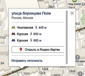 Улица Воронцово поле на карте